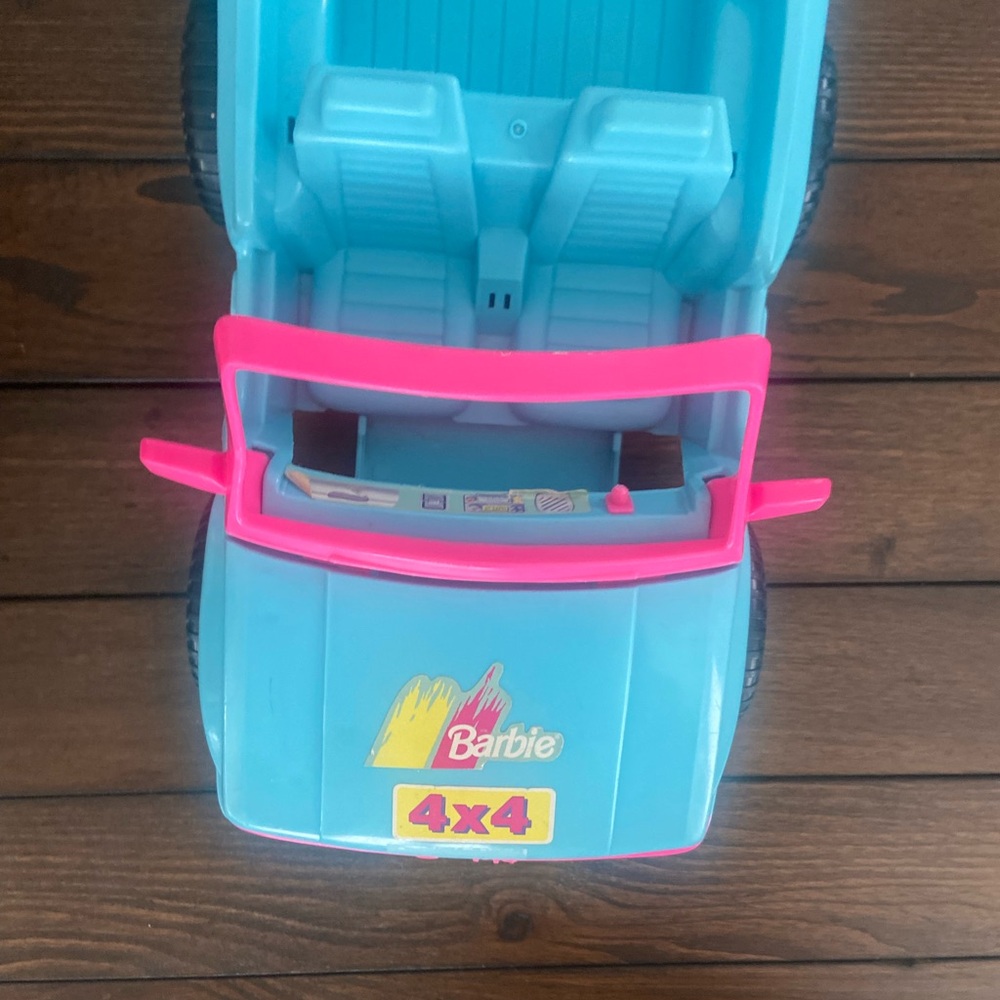 Vtg 1994 Barbie Jeep 4x4 Beach Cruiser Dune Buggy Blue Pink Truck Vehicle Car - Picture 11 of 14